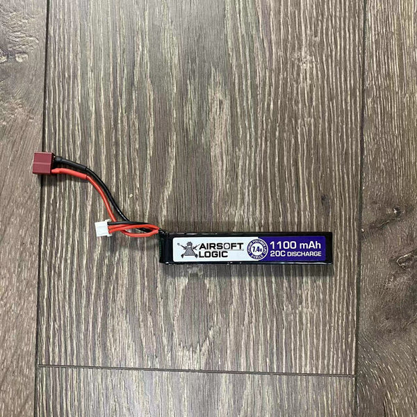 Airsoft Logic 7.4v Lipo Battery – 1100mAh Stick Deans Connector | Airsoft Logic