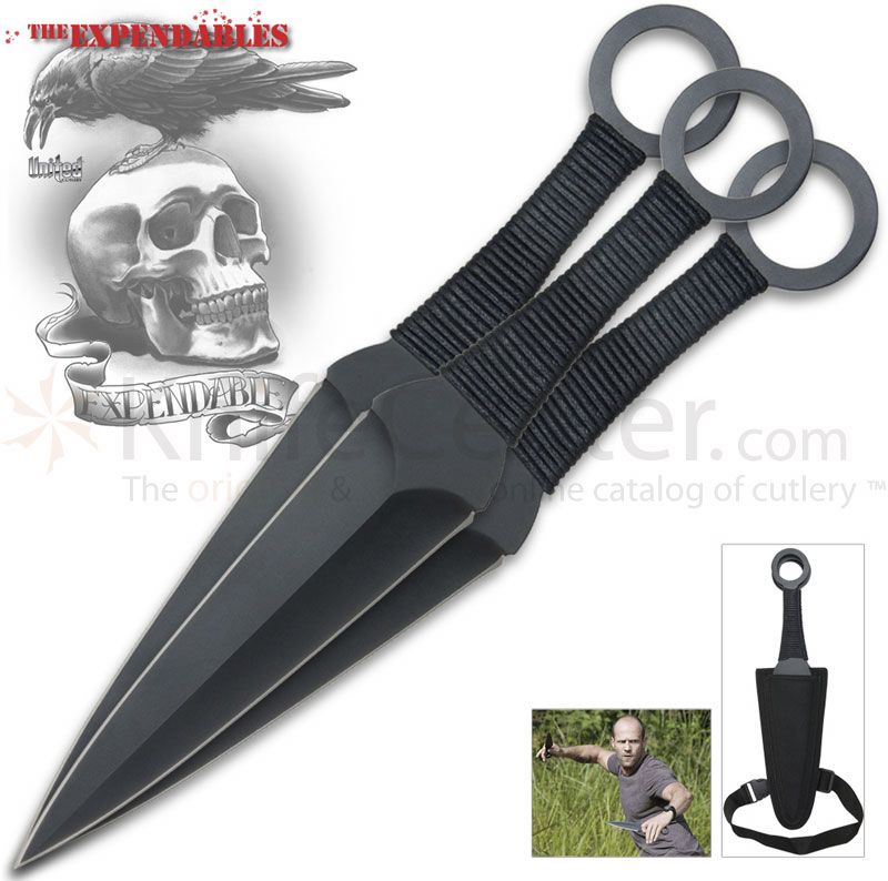 United Cutlery Expendables 2 Kunai Thrower Triple Set w/ Sheath | United Cutlery