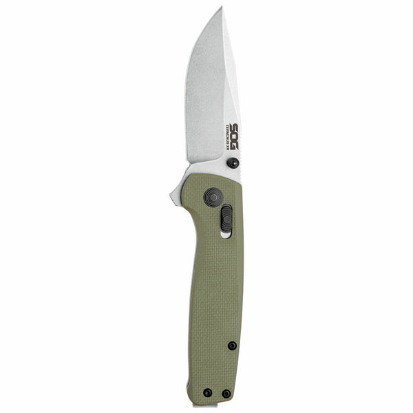 SOG Terminus XR Folding Knife – OD Green Handle w/ D2 Steel | SOG Knives