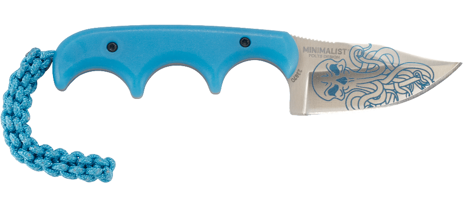 CRKT Minimalist “Bowie” Fixed Blade Knife – Blue w/ Cthulhu Pattern | CRKT