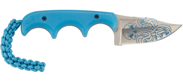 CRKT Minimalist “Bowie” Fixed Blade Knife – Blue w/ Cthulhu Pattern | CRKT