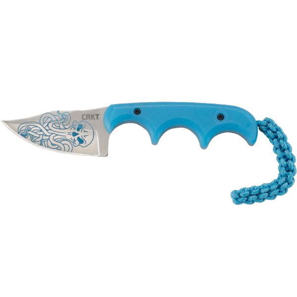 CRKT Minimalist “Bowie” Fixed Blade Knife – Blue w/ Cthulhu Pattern | CRKT