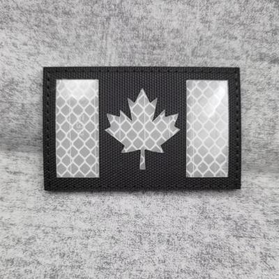 Laser Cut Canadian Flag Velcro Patch - Black | Velcro Patches