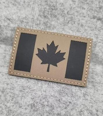 Laser Cut Canadian Flag IR Reflective Velcro Patch - Coyote Brown | Velcro Patches