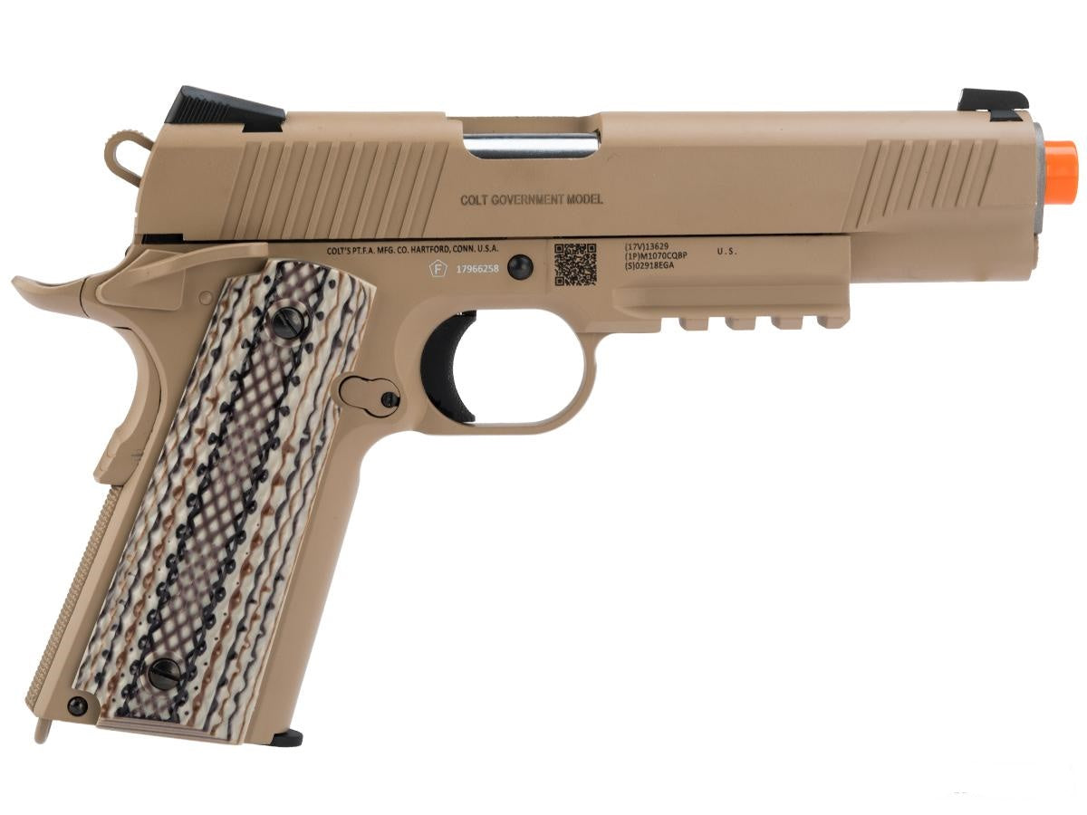 Cybergun Colt M45A1 Airsoft 6mm CO2 Blowback Pistol – Desert Sand | Cyber Gun