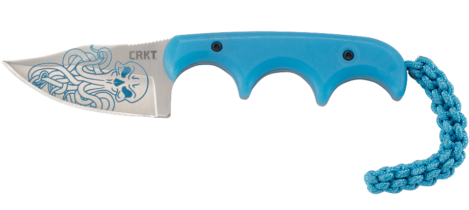 CRKT Minimalist “Bowie” Fixed Blade Knife – Blue w/ Cthulhu Pattern | CRKT