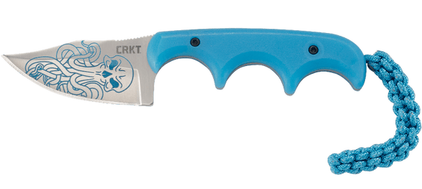 CRKT Minimalist “Bowie” Fixed Blade Knife – Blue w/ Cthulhu Pattern | CRKT