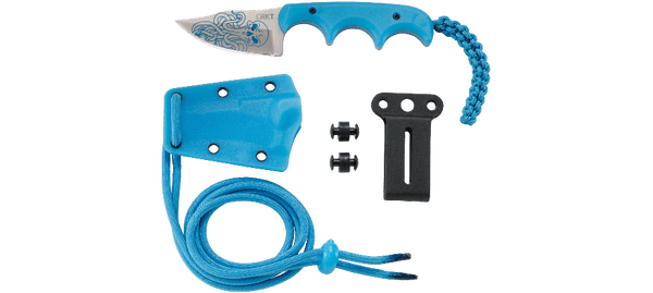 CRKT Minimalist “Bowie” Fixed Blade Knife – Blue w/ Cthulhu Pattern | CRKT