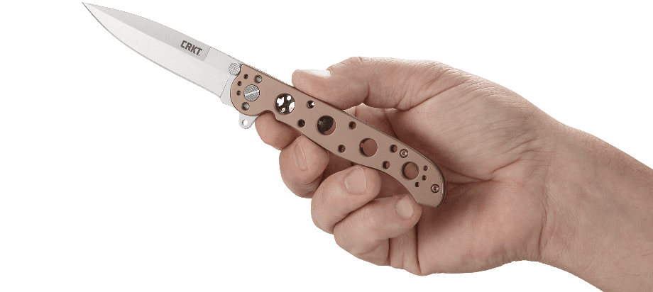 CRKT M16 Spear Point Folding Knife – Bead Blasted Finish w/ Bronze Handle | CRKT