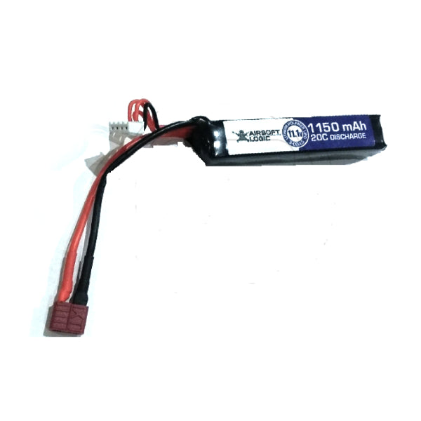 Airsoft Logic 11.1v 1150maH Ultra Short Stick Battery – Deans/T-Plug | Airsoft Logic