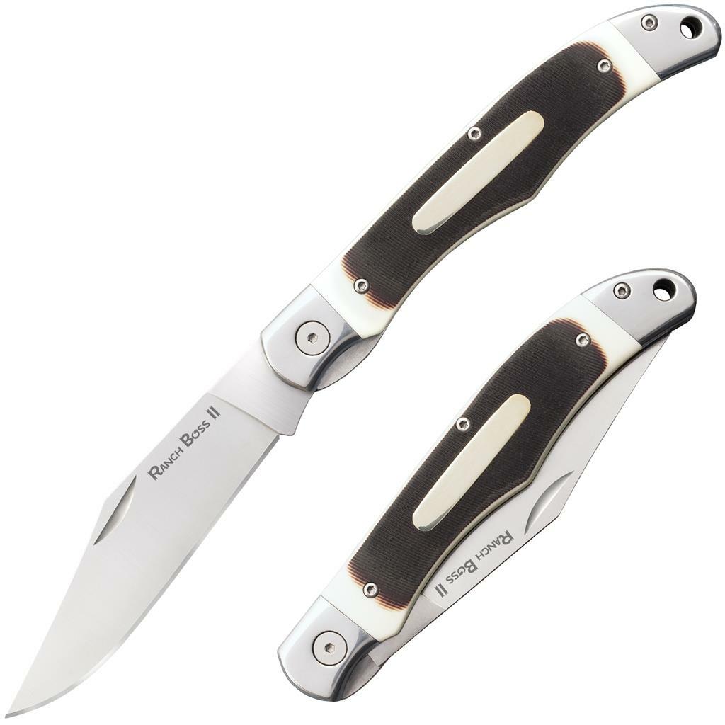 Cold Steel Ranch Boss II Folding Knife - w/ Leather Case | Cold Steel