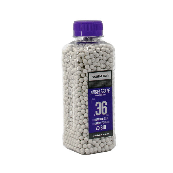 Valken Accelerate ProMatch .36g Biodegradable Airsoft BBs – 2500 ct | Valken