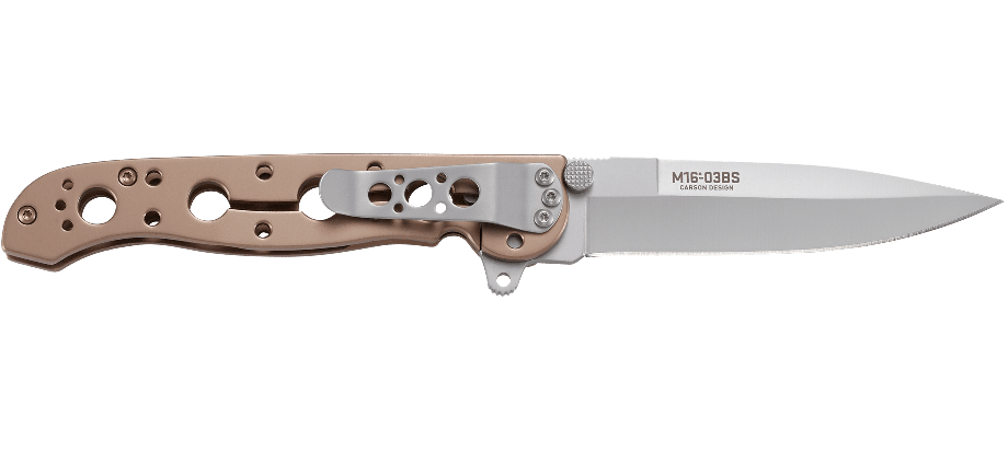 CRKT M16 Spear Point Folding Knife – Bead Blasted Finish w/ Bronze Handle | CRKT