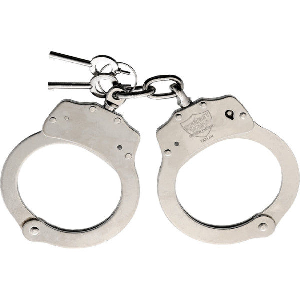 STW Nickel Plated Steel Handcuffs – Double Lock | Street Wise