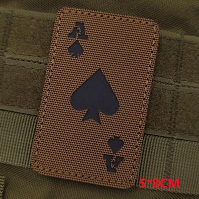 Ace of Spades Laser Cut IR Reflective Velcro Patch - Coyote Brown | Velcro Patches
