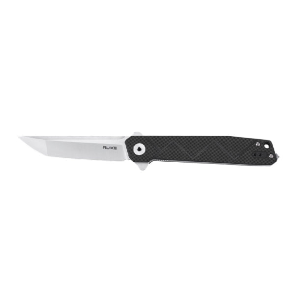 Ruike P127-CB Folding Knife – Black w/ Carbon Fiber Handle | Ruike