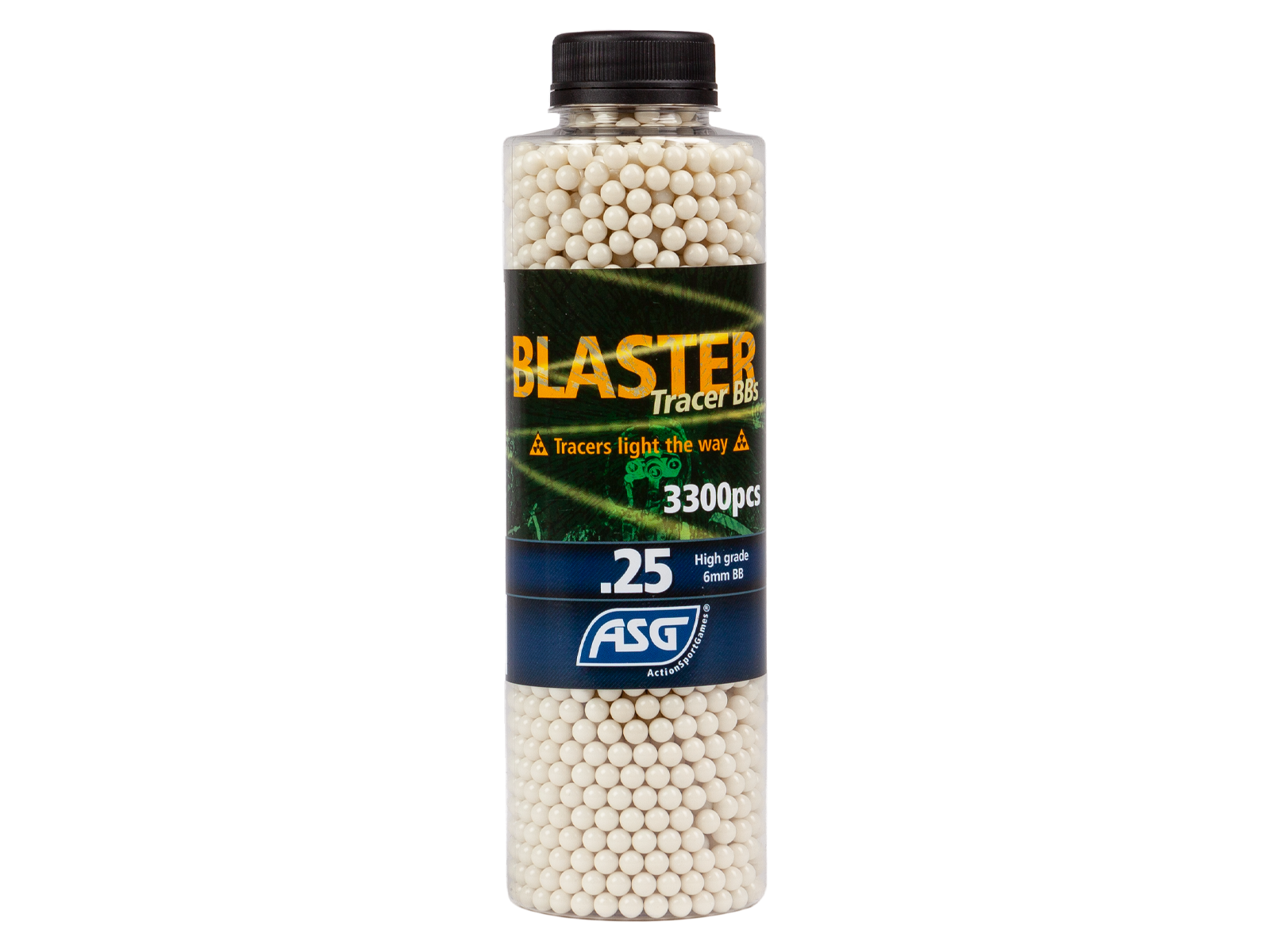 ASG Blaster .25g Tracer BBs – Green 3300pcs | Action Sport Games