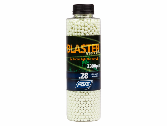 ASG Blaster .28g Tracer BBs – Green 3300pcs | Action Sport Games