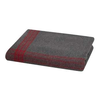 Military Wool Striped Blanket – Red & Grey | Rothco