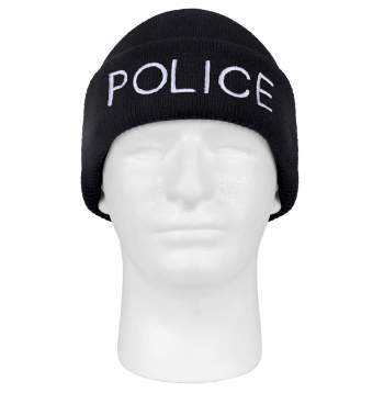 Rothco Embroidered Police Watch Cap – Black | Rothco