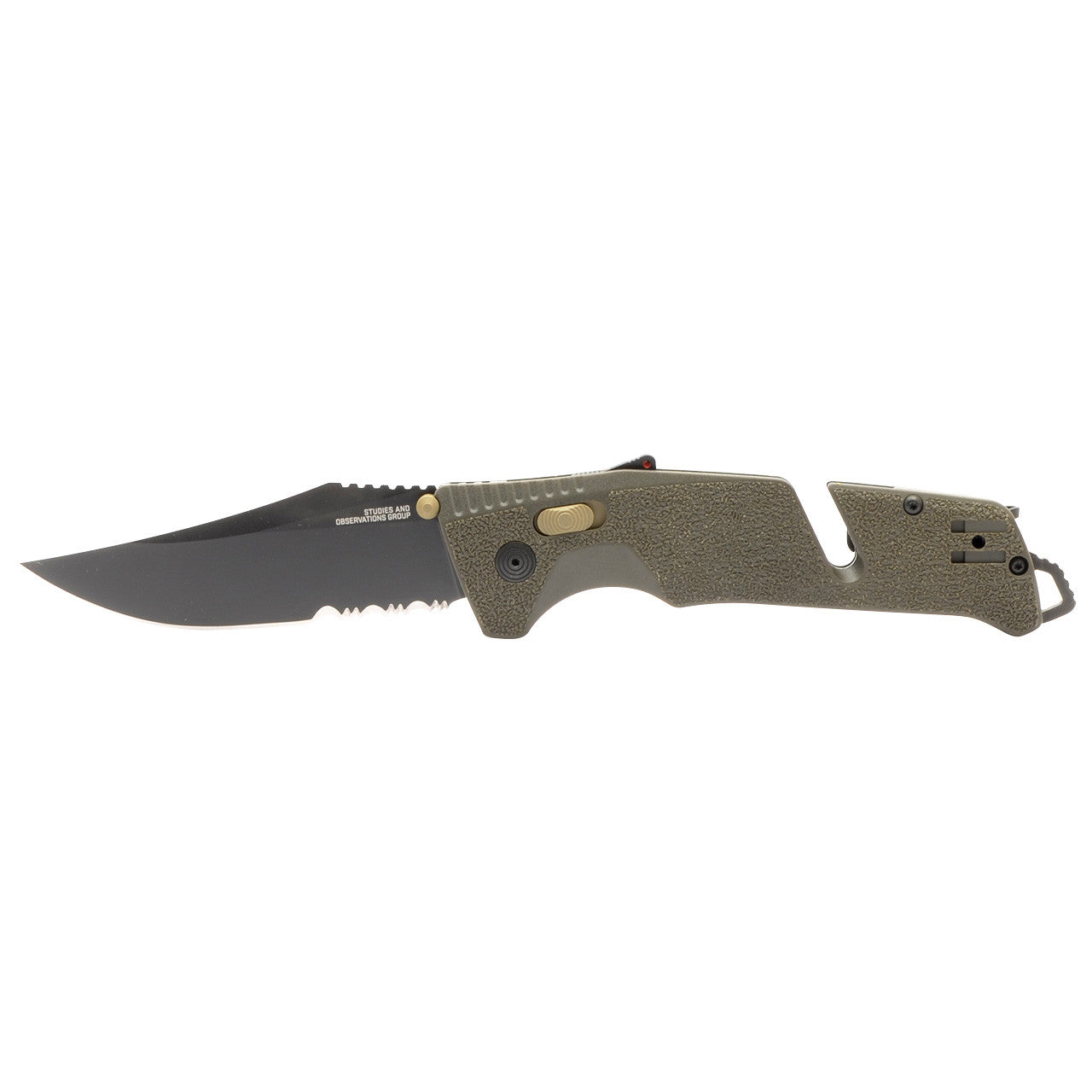 SOG Trident AT Assisted Folding Knife – Olive Drab w/ Partial Serration | SOG Knives