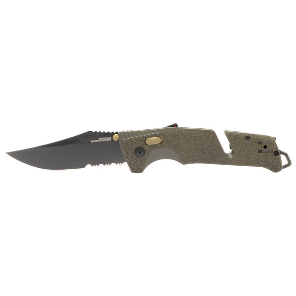 SOG Trident AT Assisted Folding Knife – Olive Drab w/ Partial Serration | SOG Knives