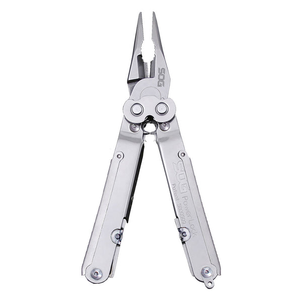 SOG PowerLock Multitool – Satin, w/ Scissors & Nylon Pouch | SOG Knives