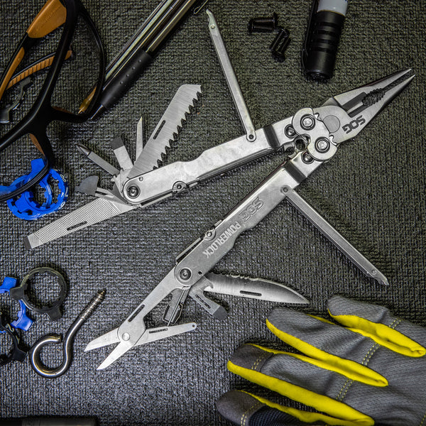 SOG PowerLock Multitool – Satin, w/ Scissors & Nylon Pouch | SOG Knives