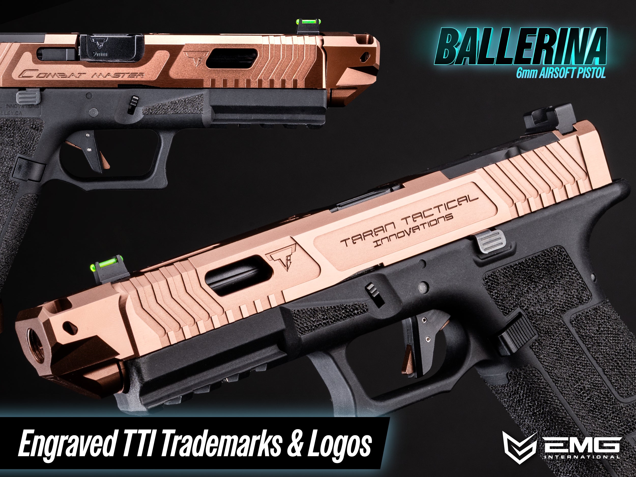 Army Armament/EMG TTi Licensed Ballerina Gas Blowback Airsoft Pistol CNC Ver. – Bronze
