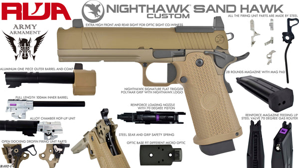 Army Armament/RWA Nighthawk Custom Sand Hawk Gas Blowback Airsoft Pistol