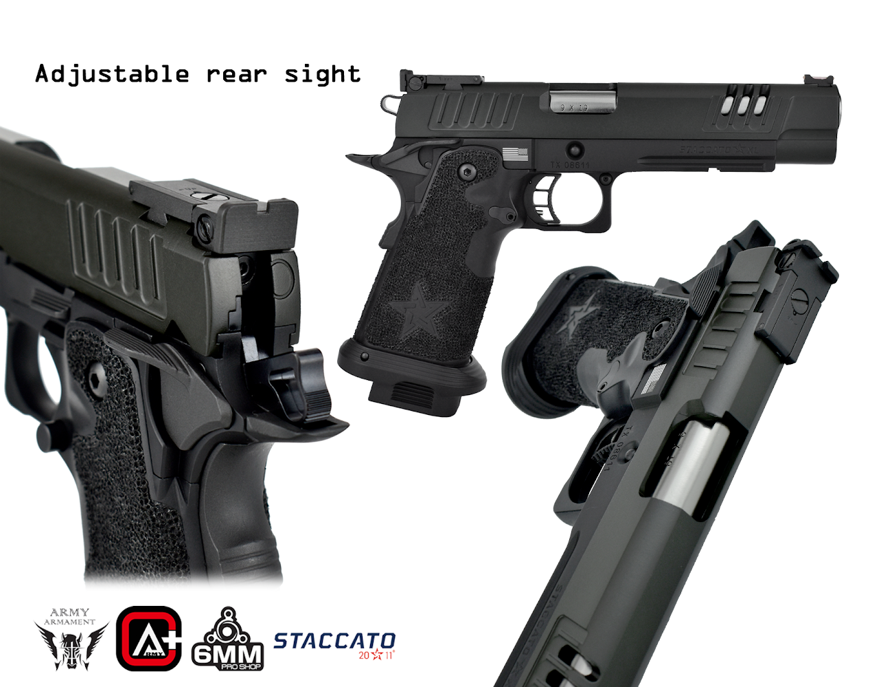 Army Armament R611A Staccato XL 2011 Gas Blowback Airsoft Pistol – Deluxe Version