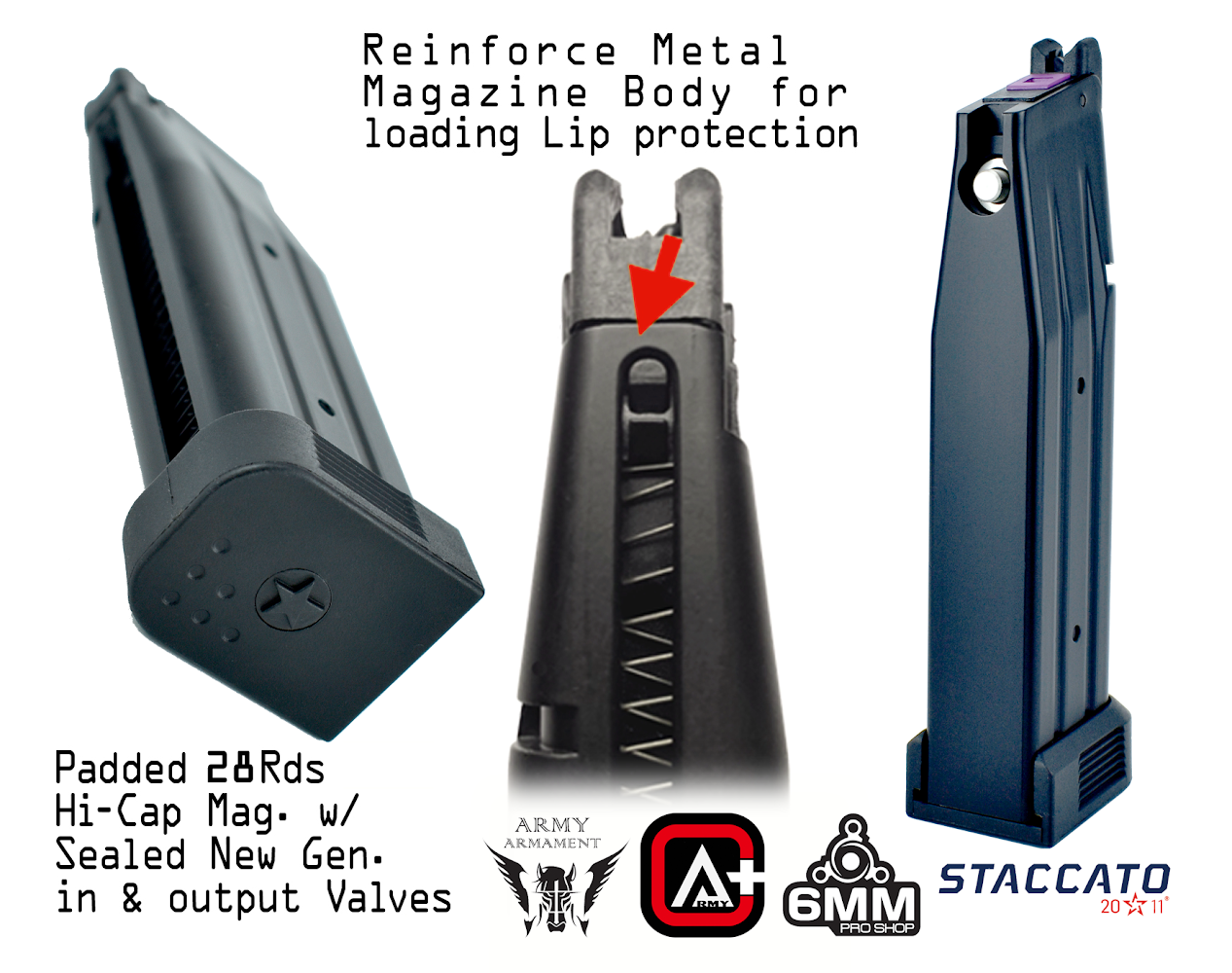 Army Armament R611A Staccato XL 2011 Gas Blowback Airsoft Pistol – Deluxe Version
