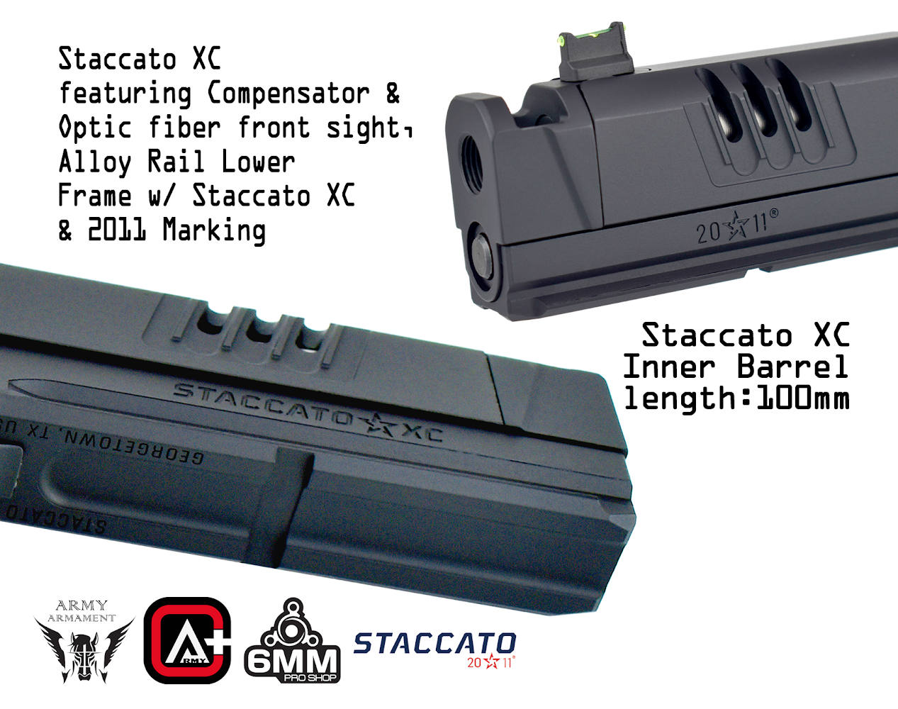 Army Armament R618A Staccato XC 2011 Gas Blowback Airsoft Pistol – Deluxe Version