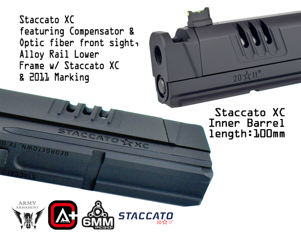 Army Armament R618A Staccato XC 2011 Gas Blowback Airsoft Pistol – Deluxe Version