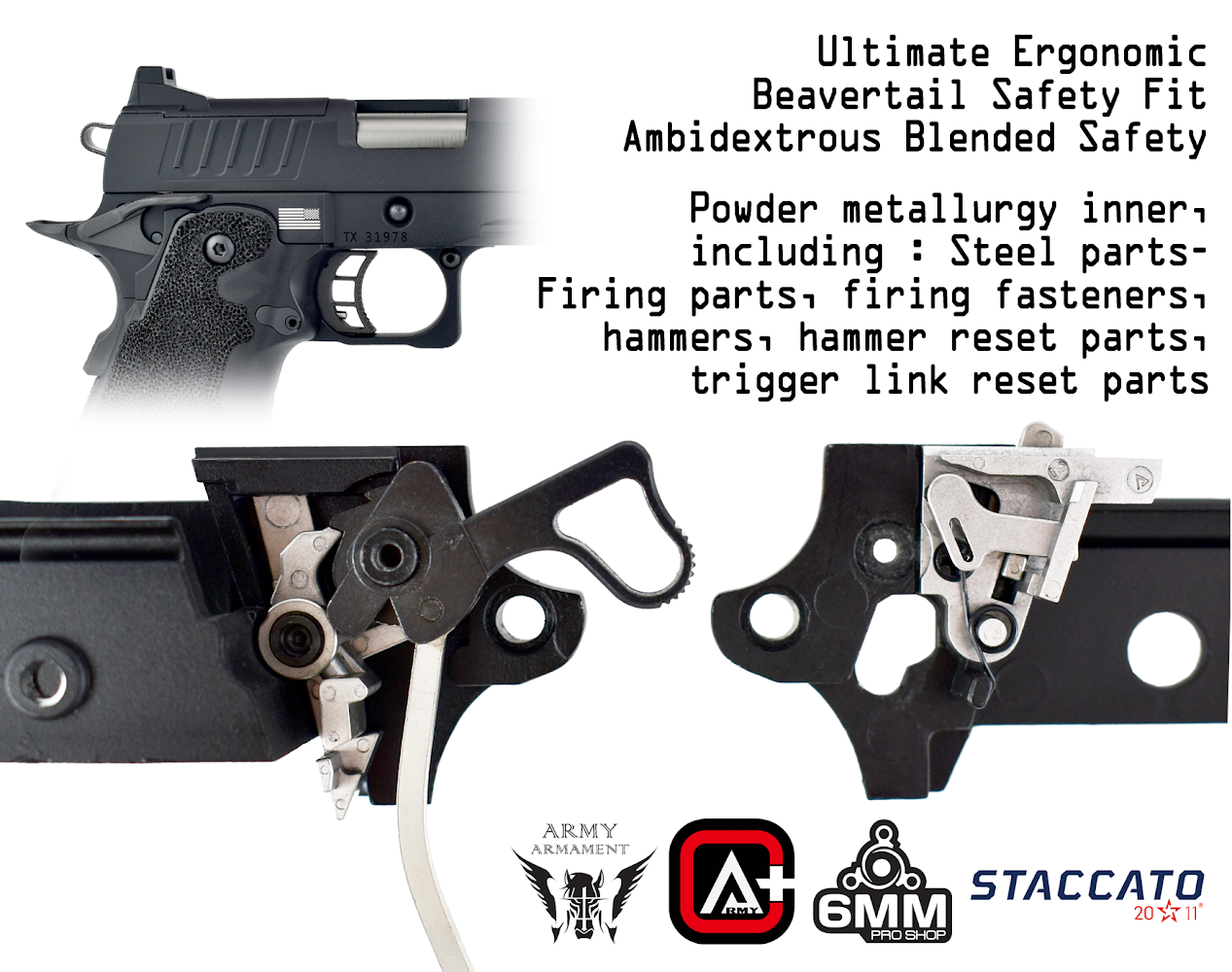 Army Armament R618A Staccato XC 2011 Gas Blowback Airsoft Pistol – Deluxe Version