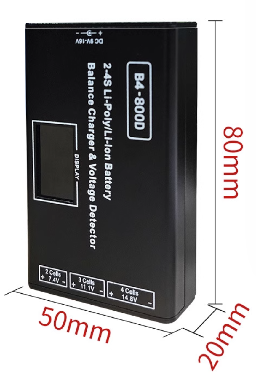 B4-800D Smart LiPo Balance Charger w/ Digital Display for 2S/3S/4S LiPo Batteries