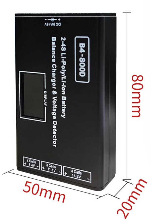 B4-800D Smart LiPo Balance Charger w/ Digital Display for 2S/3S/4S LiPo Batteries