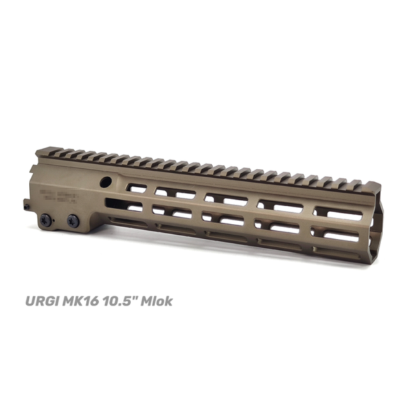 10.5” G Style MK16 URGI M-Lok Handguard w/ Barrel Nut - Tan