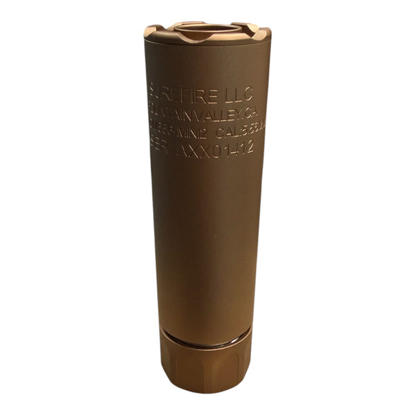 SF Mini-2 Style Non-QD Aluminum Airsoft Mock Suppressor – Tan 14mm Negative