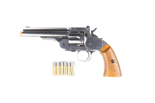 Barra Schofield 5 Inch Airsoft Revolver – Chrome | Barra