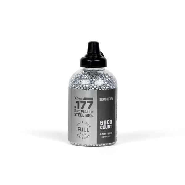 Barra .177cal/4.5mm Zinc Plated Steel BBs – 6000 ct