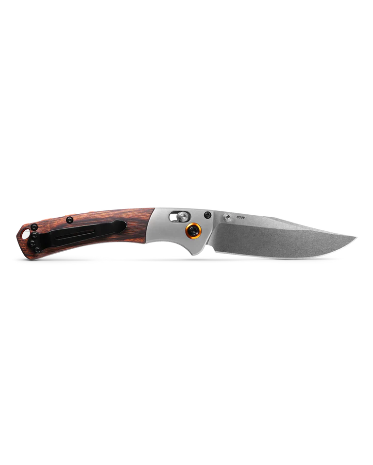 Benchmade 15085-2 Mini Crooked River Folding Knife – S30V Steel w/ Stabilized Wood Handle | Benchmade USA