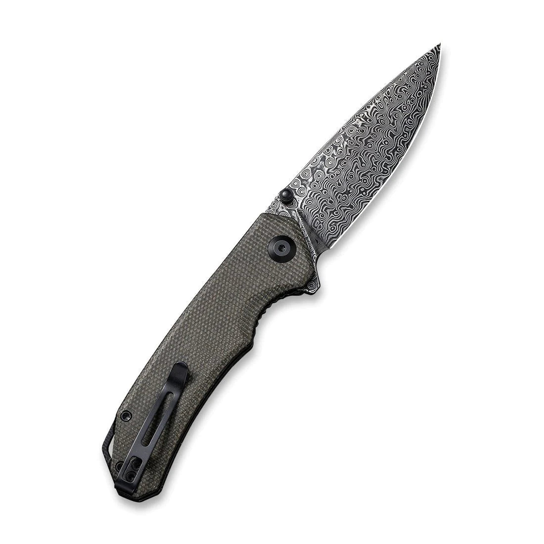 Civivi 2102DS-3 Brazen Flipper Folding Knife – Damascus Blade w/ Dark Green G10 Handle | Civivi Knives