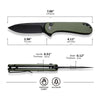 Civivi C18062P-3 Elementum II Button Lock Folding Knife w/ OD Green G10 Handle – Nitro V Steel