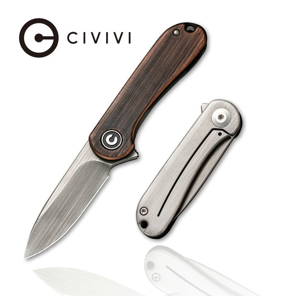 Civivi C18062Q-2 Mini Elementum Folding Knife w/ Copper & Steel Handle – 14C28N Sandvik Steel