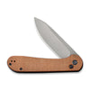 Civivi C2103D Elementum Button Lock Folding Knife w/ Brown Micarta Handle – 14C28N Sandvik Steel