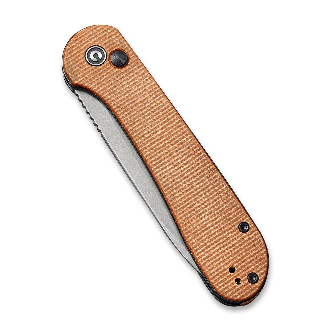 Civivi C2103D Elementum Button Lock Folding Knife w/ Brown Micarta Handle – 14C28N Sandvik Steel