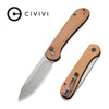 Civivi C2103D Elementum Button Lock Folding Knife w/ Brown Micarta Handle – 14C28N Sandvik Steel
