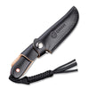 Civivi C2104A Fixed Blade Elementum w/ Contoured Black G10 Handle & Leather Sheath – D2 Steel