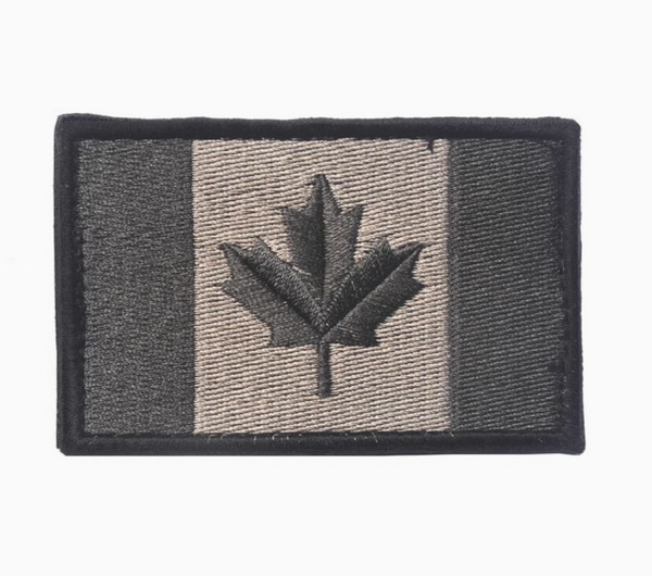 Canadian Flag Velcro Patch - Grey